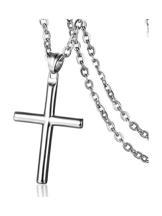 Legend Accessories Мъжки Кръст от Стомана с Верига