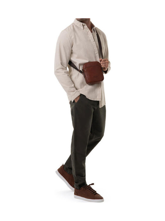Leder Herren Tasche Schulter Crossbody Tabac Braun