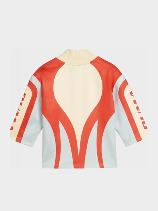 Archive Damen Crop Top Kurzärmelig Weiß