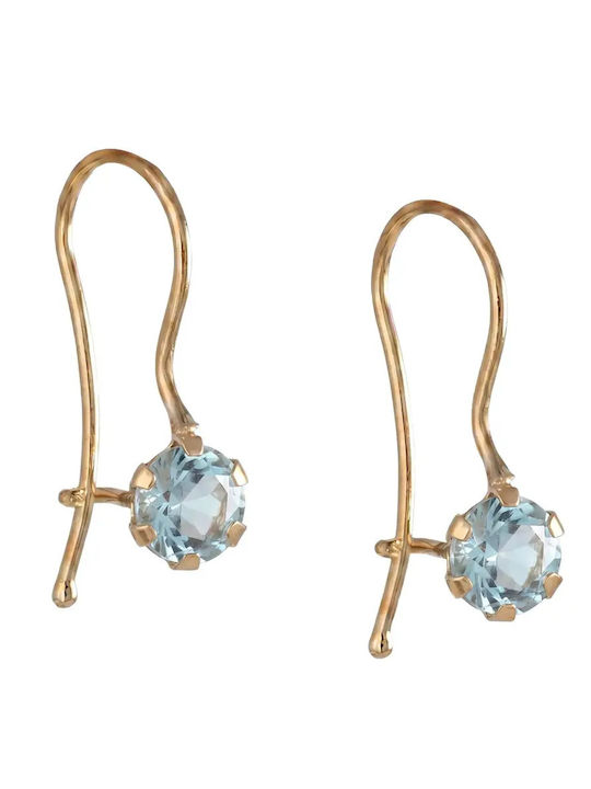 Детски Обици Studs с Камъни от Злато 9К