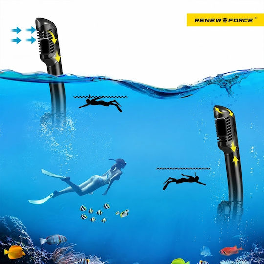 Renew Force Mască De Scufundare Din Silicon Cu Snorkel Neagră