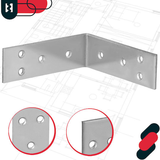Kotarbau Ъглов Рафтов Тежкотоварен от Неръждаема Стомана в Сив Цвят 60x60mm 100 Бройки