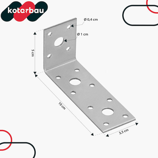 Kotarbau Raft De Colț Robust Din Oțel Inoxidabil Gri 100x50mm