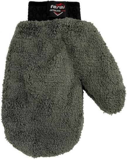 Special Car Wash Glove Feral Detailing Pro 26x20cm Coral Velvet 400gsm Foam Reinforcement