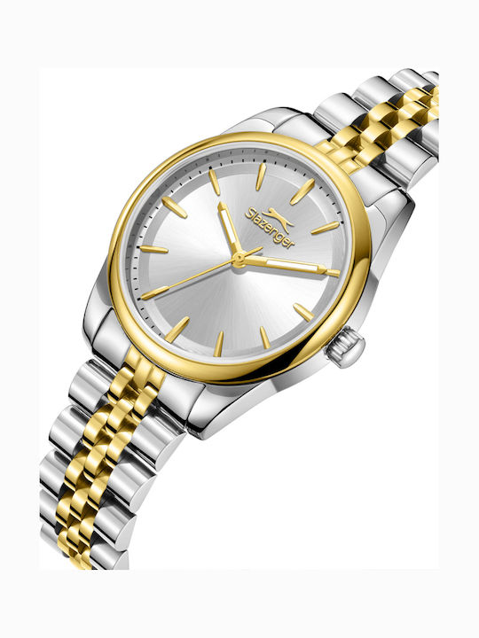 Slazenger Γυναικείο Ρολόι 32mm Μπαταρίας με Ασημί Ατσάλινο Μπρασελέ
