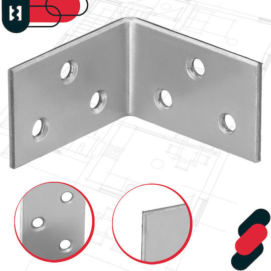 Kotarbau Raft De Colț Robust Din Oțel Inoxidabil Gri 40x40mm