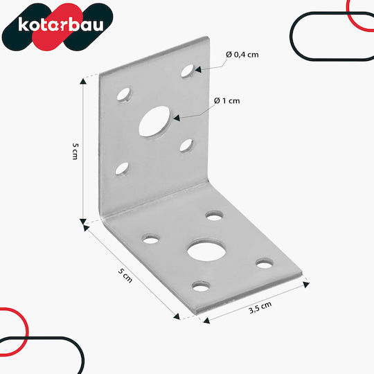 Kotarbau Raft De Colț Robust Din Oțel Inoxidabil Gri 50x50mm