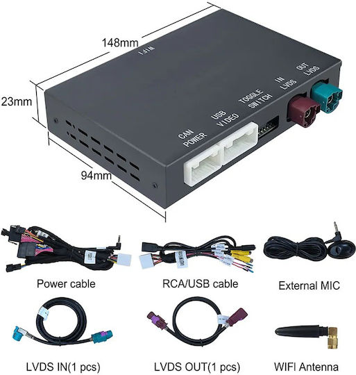 Adaptor Carplay Wireless Android Auto Box Bmw Mini Cic System 2 Camere Față Spate
