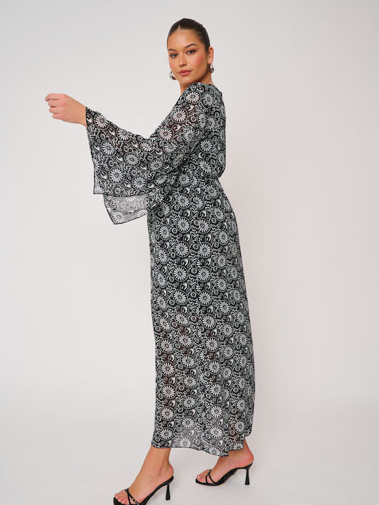 Summer Maxi Dress for Wedding / Christening Black and White