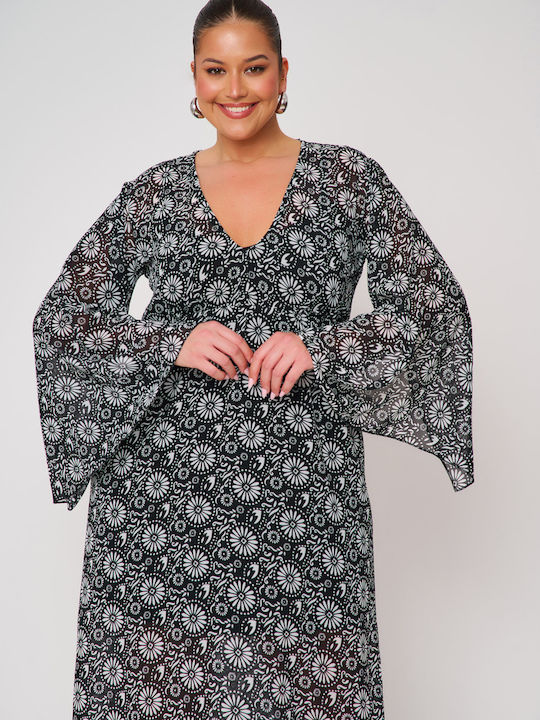 Summer Maxi Dress for Wedding / Christening Black and White