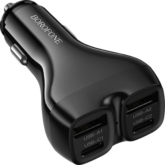 Borofone Car Charger Bz35 Leader 2 X Type C + Usb Pd 30w Black
