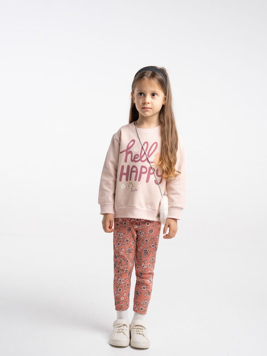 Kids Set with Leggings Summer 2 Pieces Pink Coral