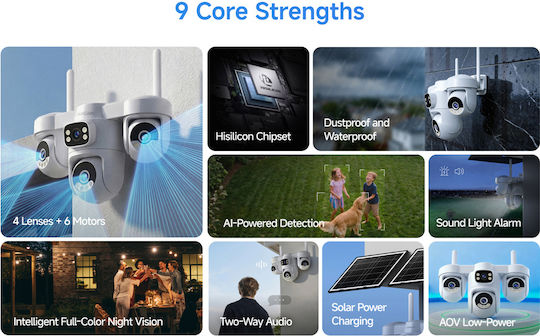 Vstarcam AG623FR IP Quad Surveillance Camera 4G Full HD+ 3MP Waterproof Battery with Two-Way Communication and 4mm Lens