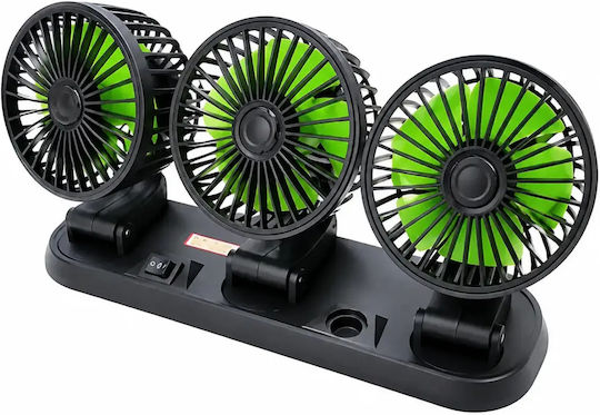 Triple Portable Car Fan 12v Fixed Base