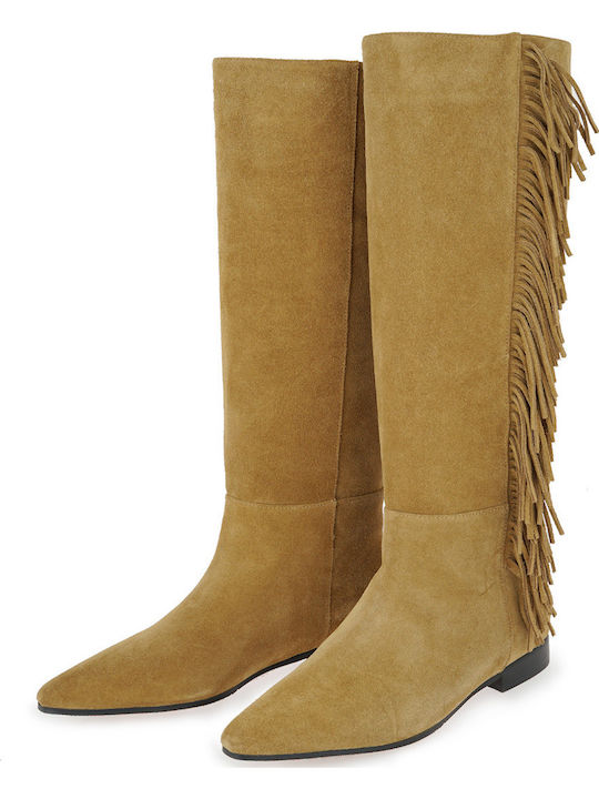Wildleder Damenstiefel Tabac Braun