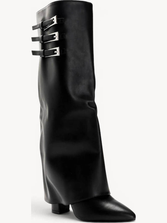 Cizme Negre Cu Trei Catarame Decorative