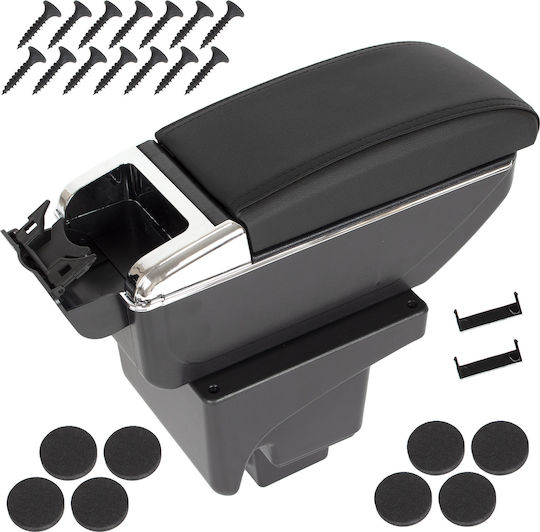 Ford Focus Mk3 14-18 Cotieră Ridicabilă Depozitare Neagră Eco-piele + Kit Montaj