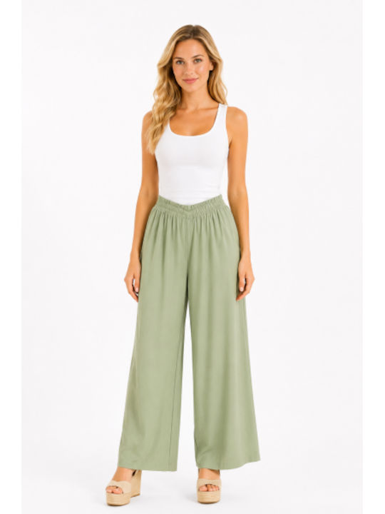 Women's Zip Culottes with Rubber Band in Regular Fit Veraman SH-41455-26TR-VER