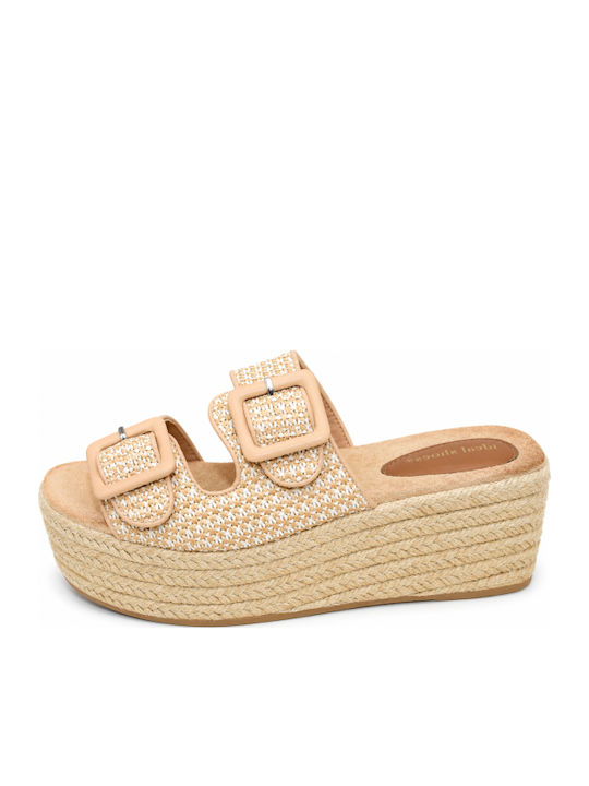 Summer Women's Beige Platforms SI-9707-26FL-BEIGE