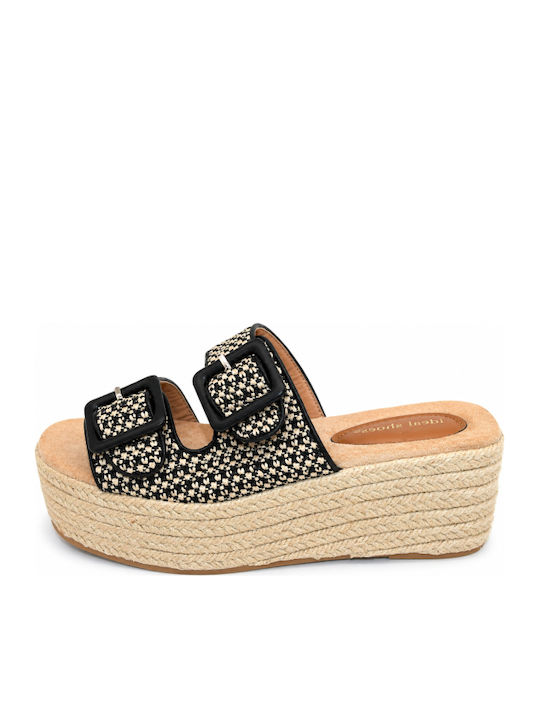 Women's Black Summer Platforms SI-9707-26FL-BLACK