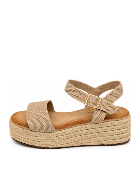 Summer Women's Beige Platforms SI-5989-26FL-BEIGE