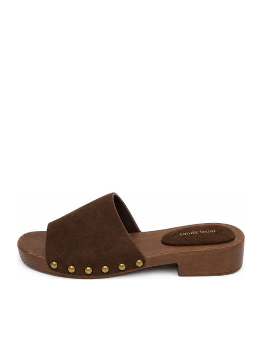Flat Mules σε Καφέ Χρώμα