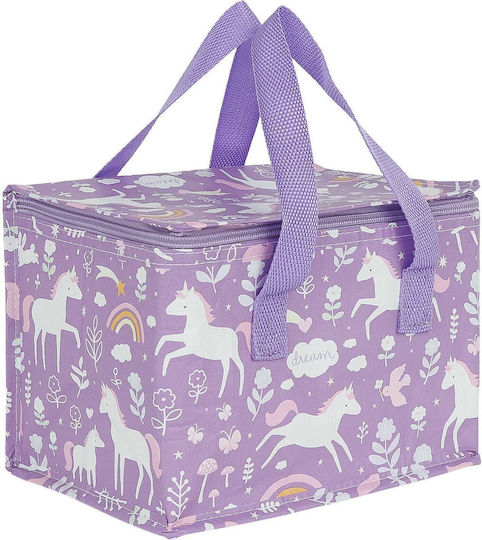 A Little Lovely Company Bento Stainless Steel Kids Water Bottle Unicorns Thermos with Straw Silver 350ml