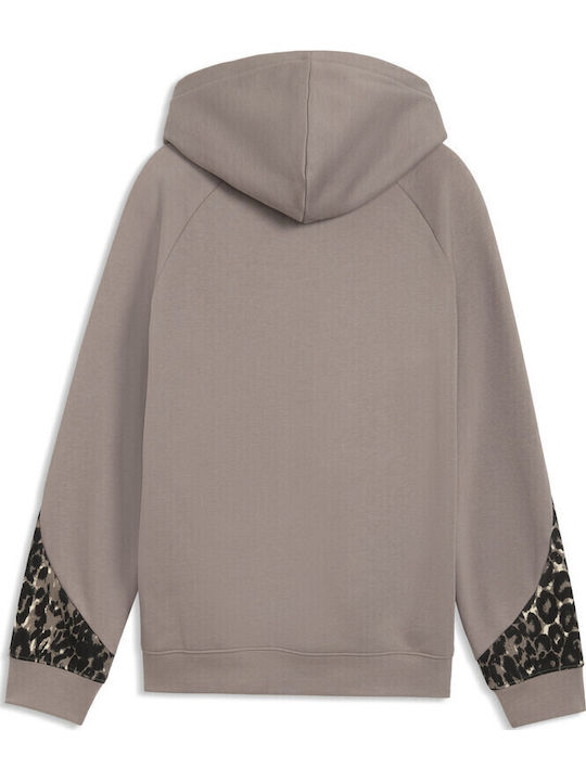 Полар Детска суичър жилетка с качулка Бежов Hoodie