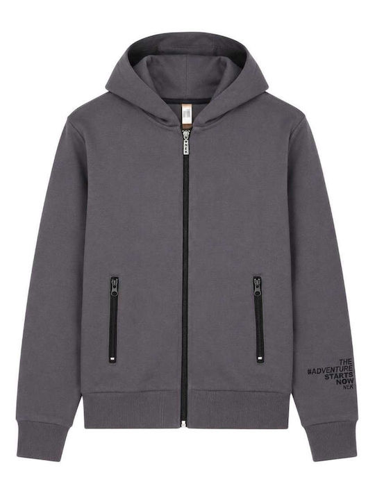 Bluze și Hanorace Pentru Copii Cardigan Cu Glugă și Buzunare Gri