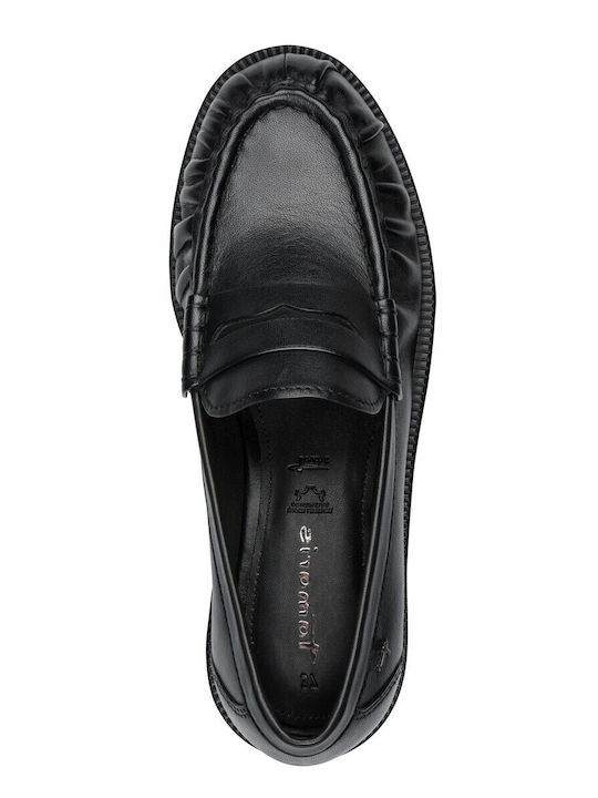 Leder Damen Mokassins in Schwarz Farbe