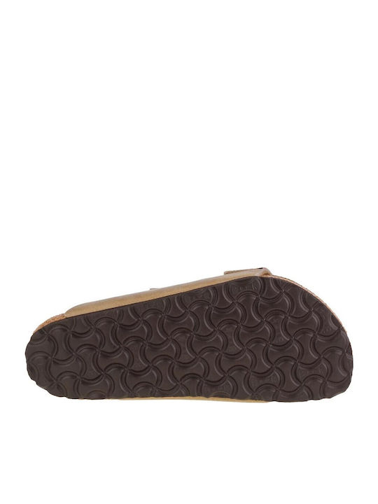 Oiled Leather Men's Sandals in Brown Colour