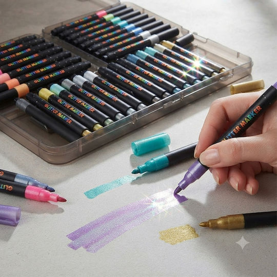 Marker Drawing Markers with Glitter Set 12 Colours