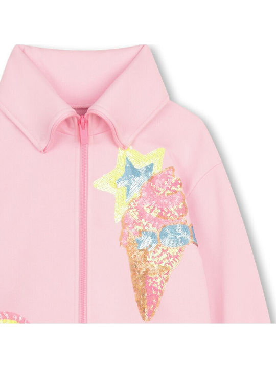 Kinder-Strickjacke Vlies Rosa