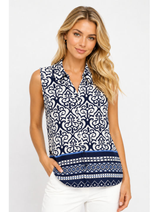 Sleeveless Women's Shirt Blue SS-FY9389-26SH-Blue