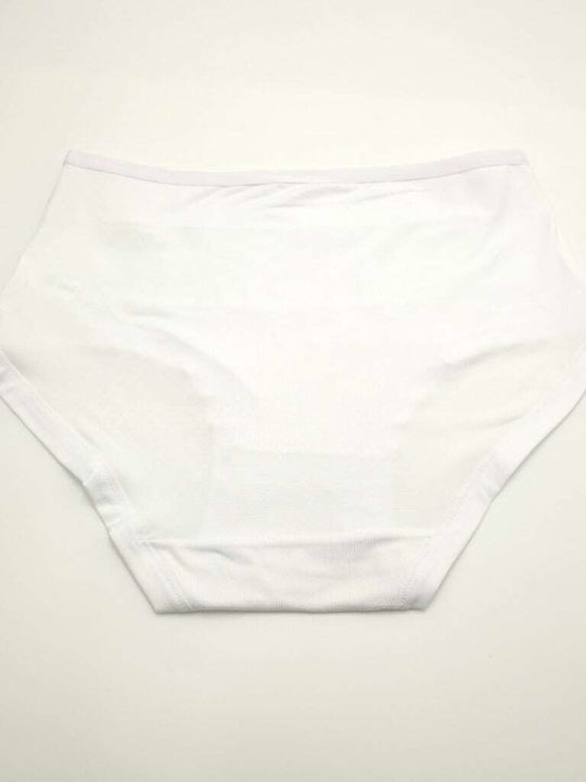 High Waist Women's Briefs with Lace White