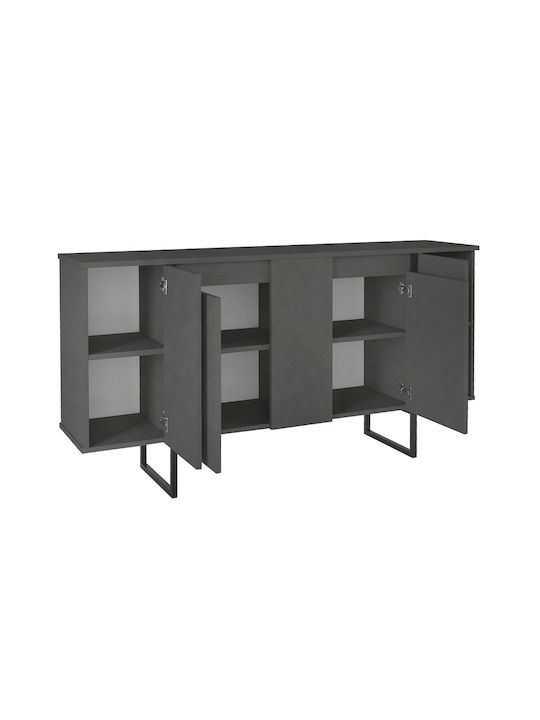Bufet Orontes din Lemn și Metal Antracit 160x35.2x80cm