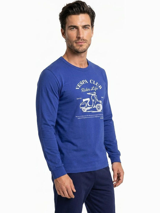 Nina Club Sommer Herrenpyjama Blau