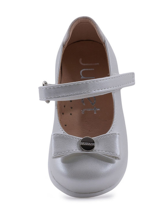 Kids Ballerinas with Hook & Loop Closure Leather White