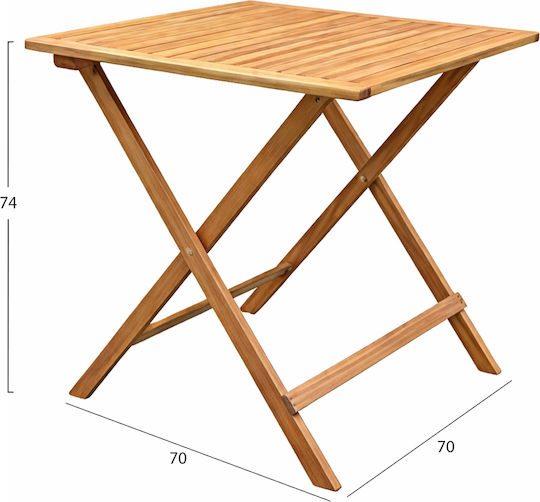 Truyen Foldable Table 70x70x74 Natural Truyen Foldable Table 70x70x74 Natural