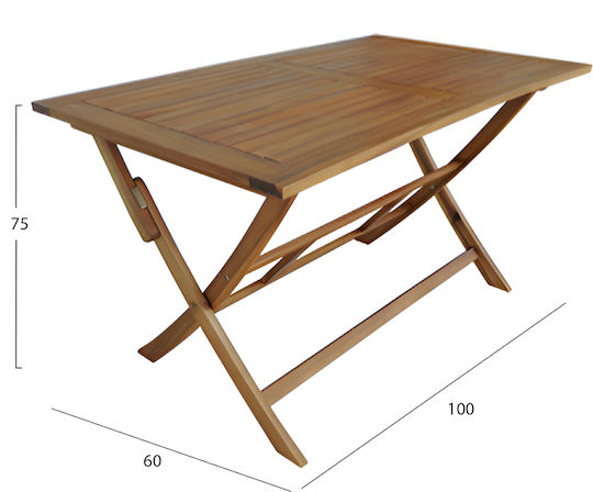 Ferner Foldable Table 100x60x75 Natural Ferner Foldable Table 100x60x75 Natural
