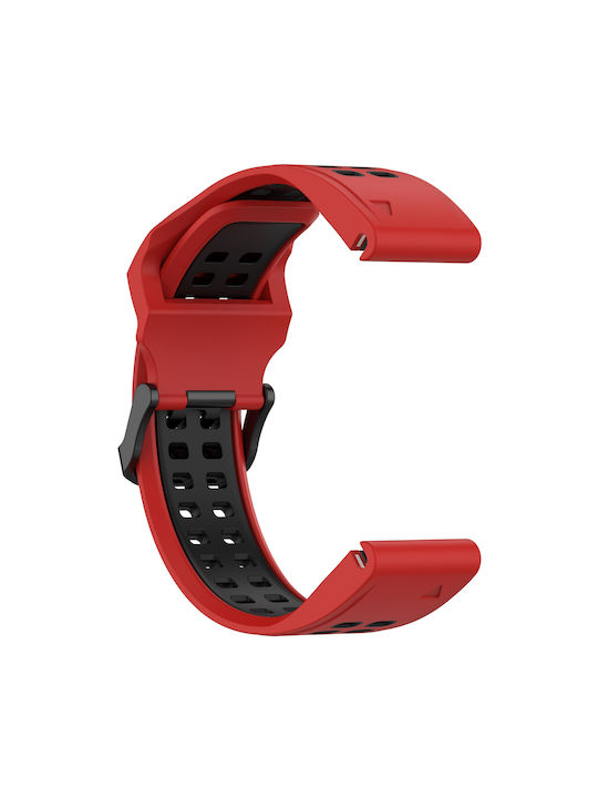 Garmin Instinct Crossover Two-Tone Reversible Buckle 22mm Watch Strap Silicone Red + Black Garmin Instinct Crossover Two-Tone Reversible Buckle 22mm Watch Strap Silicone Red + Black