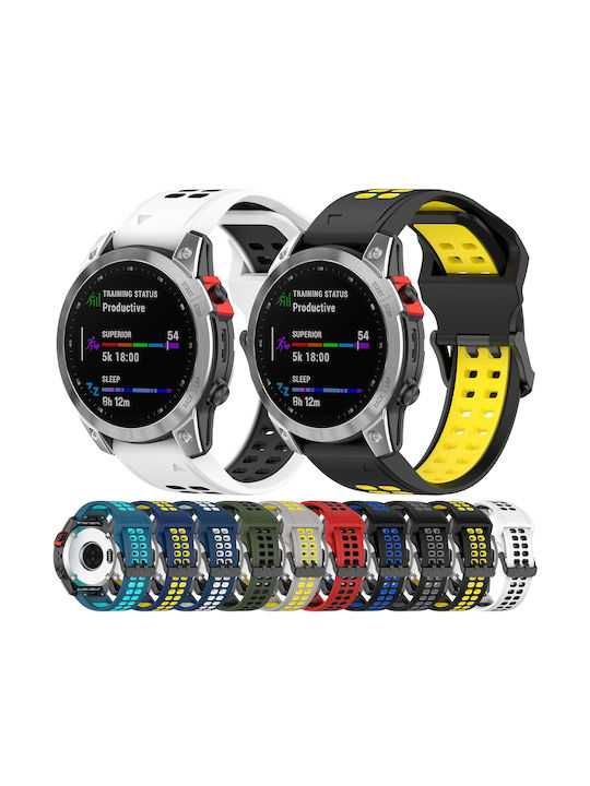 Garmin Instinct Crossover Two-Tone Reversible Buckle 22mm Watch Strap Silicone Red + Black