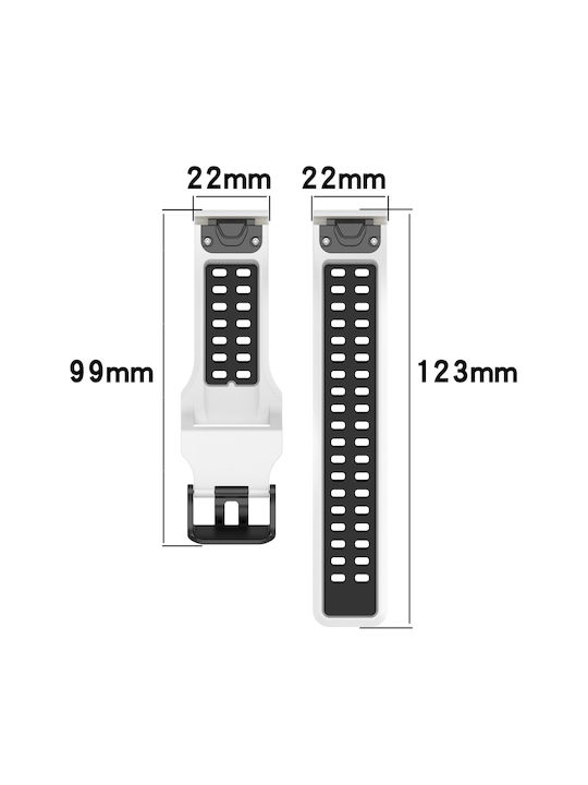 Garmin Instinct Crossover Two-Tone Reverse Buckle 22mm Watch Strap Silicone Black+Grey
