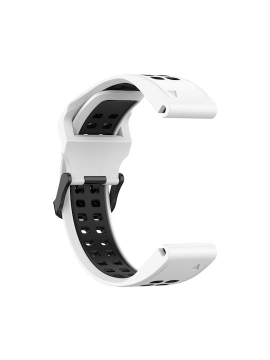 Garmin Instinct Crossover Solar Two Tone Reverse Buckle 22mm Watch Strap Silicone White Black Garmin Instinct Crossover Solar Two Tone Reverse Buckle 22mm Watch Strap Silicone White Black