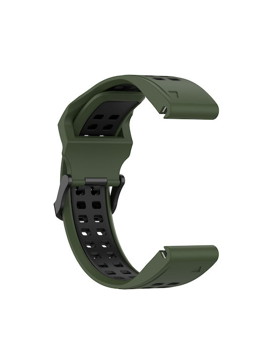 Garmin Instinct Crossover Two-Tone Reverse Buckle 22mm Watch Strap Silicone Army Green+Black Garmin Instinct Crossover Two-Tone Reverse Buckle 22mm Watch Strap Silicone Army Green+Black