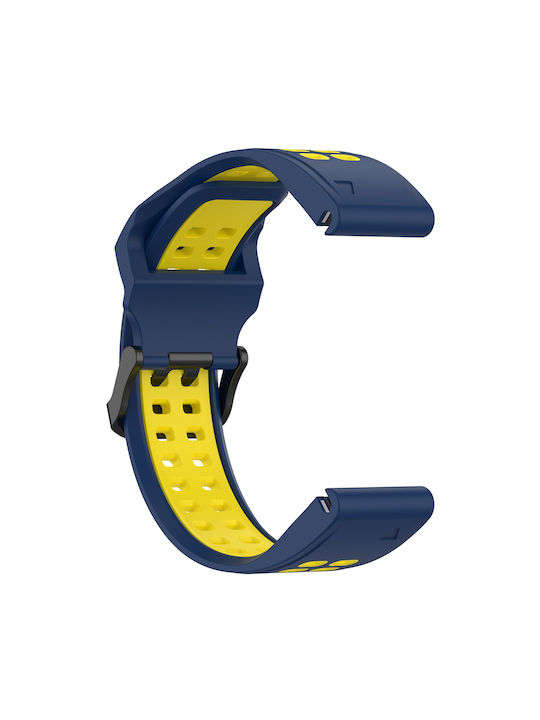 Garmin Instinct Crossover Solar Two Tone Reverse Buckle 22mm Silicone Watch Strap Blue + Yellow Garmin Instinct Crossover Solar Two Tone Reverse Buckle 22mm Silicone Watch Strap Blue + Yellow