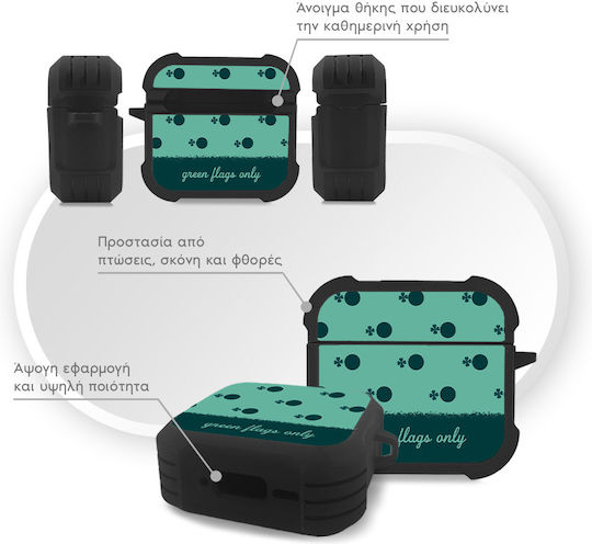 Sonique Delulu Polka Era Series Калъф от Силикон в Зелен Цвят за Apple AirPods 4