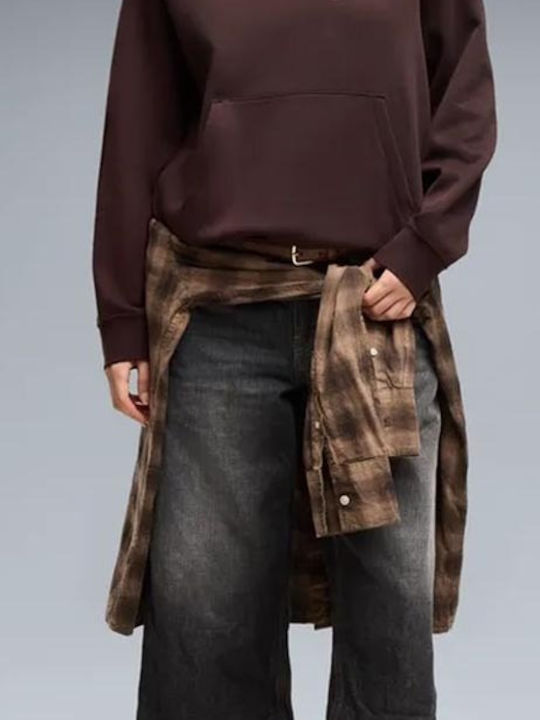 Women's Hoodie Fleece Sweatshirt in Brown