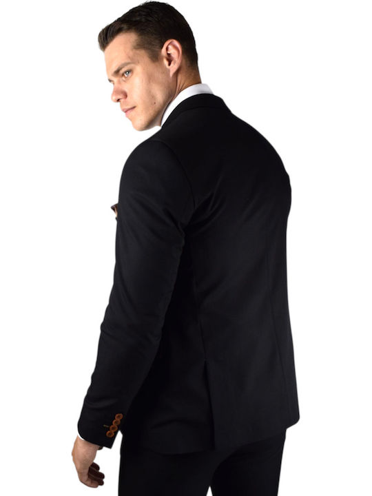 Men's Suit with Vest Black