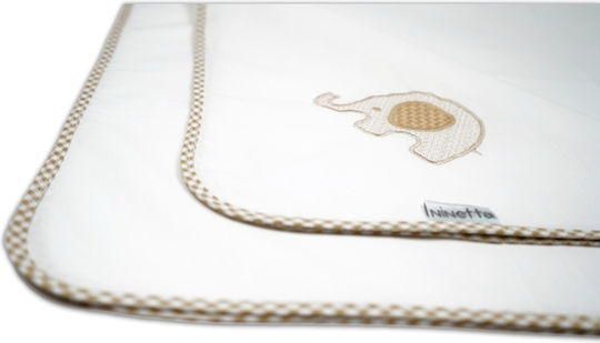 Ninetta Bebe Одеяло За Пелени Памучно Бежово 80x90см Ninetta Bebe Одеяло За Пелени Памучно Бежово 80x90см